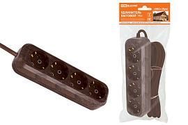 Удлинитель бытовой У04 4 гнезда, 5метров,2П+3, ПВС 3х1мм2 «Эко» (бук) 16А/250В TDM от поставщика КабельСпецСтрой