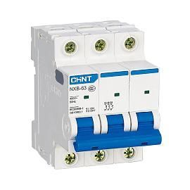 Выключатель автоматический 6A 3П трехполюсный характеристика B (R) 10кА NXB-63H 813856 CHINT от поставщика КабельСпецСтрой