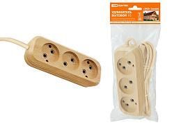 Удлинитель бытовой У3 3 гнезда, 5метров,2П б/з, ПВС 2х0,75мм2 «Эко» (сосна) 10А/250В TDM от поставщика КабельСпецСтрой